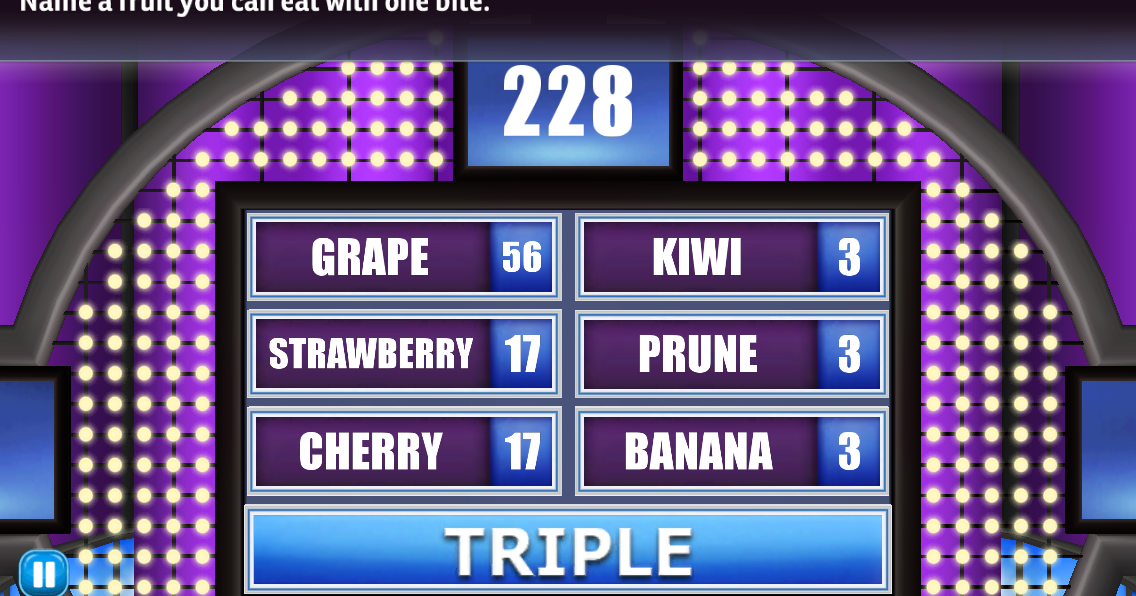 Family Feud and Friends Game Answers Revealed! Name a fruit you can eat with one bite.